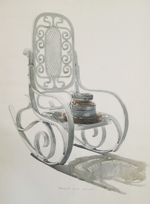 Franklin Alvarez,   "Recordarte no es suficiente," 2008. Watercolor on paper. 30" x 22.5" #4024.  