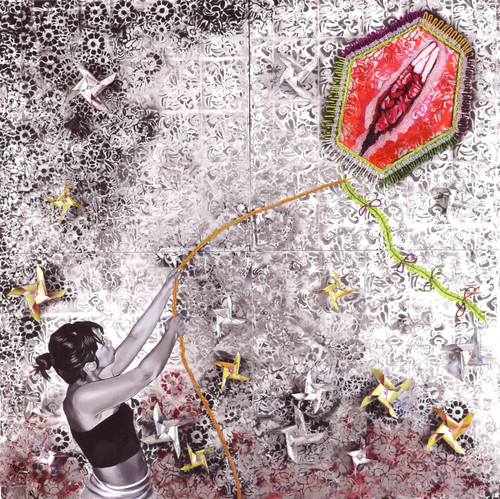 Marlys Fuego  #5887.    "Mi Papalote," 2013. Mixed Media,   8 x 8 feet.