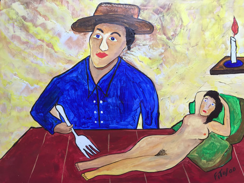 Fito (Adolfo Flores González),  Untitled, 2000. Acrylic on paper.                12.5” x 11”            #2189