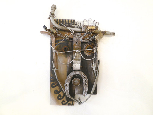 Carlos César Román, Untitled, 2015. Found objects on wood.    14" x 9”     #6613