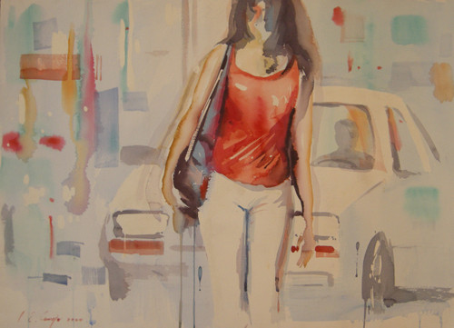 Camejo (Luis Enrique Camejo)  Untitled, 2004. Watercolor on paper. 22.5" x 30"   #3812   SOLD!