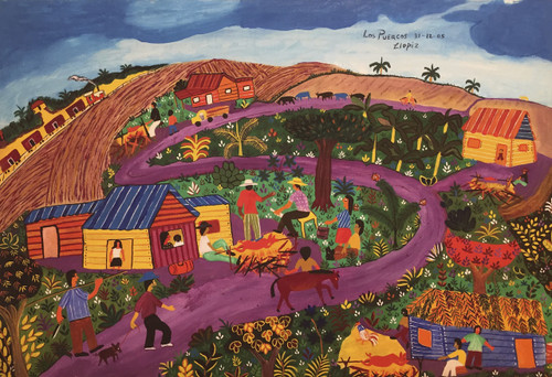 Llopiz (Angel Llopiz Martinez), "Los puercos," 2005. Oil on canvas. 18”x 26”. #3904