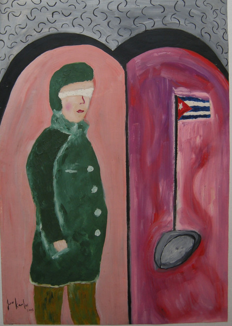 Juan Karlos Echeverria Franco,   "Es un sacramento," 2005. Acrylic on paper. 19.5 x 13.5 inches.   #3916