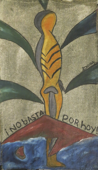 Juan Karlos Echeverria Franco #6442. "No basta por hoy," 2000. Oil on heavy canvas. 18.5 x 11.5 inches.