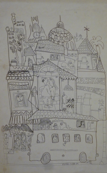 Fuster (José Rodríguez Fuster), Untitled, 1989. Work on paper. 22.25" x 14.5". #220