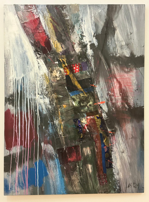 Lescay (Alberto Lescay Merencio) . "Espiritu Velocidad," 2005. Mixed Media On Canvas. 59" X 43”   #6242   SOLD!