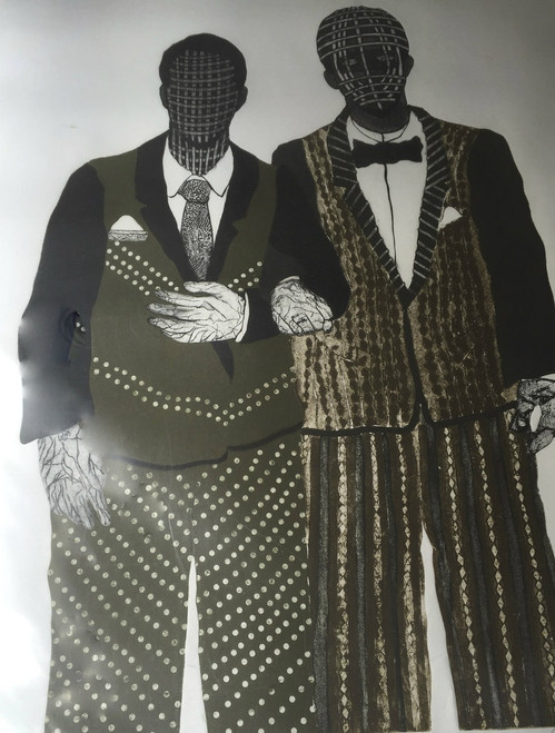 Jenni Ferro, "Hasta la muerte separe," 2014. Collagraph,  40"  x 28"  #5812