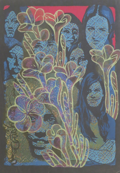 Raúl Martínez,  Untitled, N.D. Silkscreen print  26" x 18 1/4" #724
