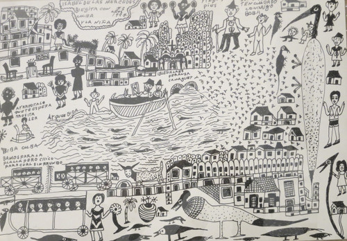 Isabel de las Mercedes, "La biegita con 73", 1997. Ink/paper. 11”x 16” #2753