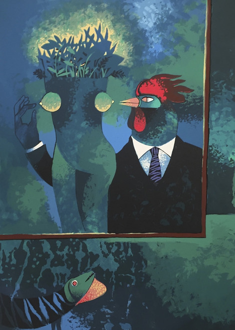 Bonachea ( Juan Vicente Bonachea) #2397. "Cuidadito compay gallo," 2000. Serigraph print edition 70/75.   27.5 x 19.75 inches.