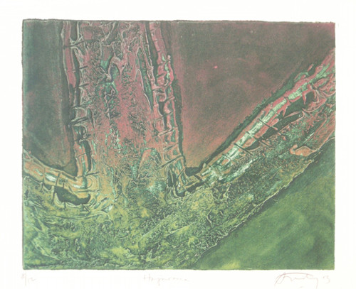 Andy (Angel Rivero Sierra) #3426. "Hojarasca," 2003. Collagraph print edition 8/12.  15.75 x 18 inches.  