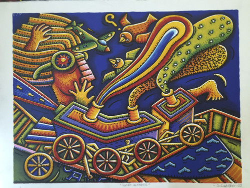 Sosabravo (Alfredo Sosabravo) #3677A. "Sueno infantil," 2003. Serigraph print edition 2/100.   22.25 x 30 inches