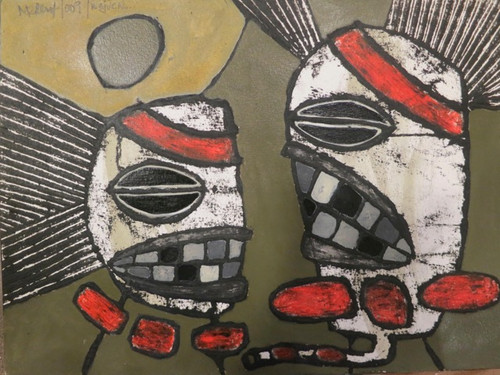 Mederox (José Mederos Sigler) "Bejucal," 2009. Mixed media/ tempera on paper. 11" x 15." #4972