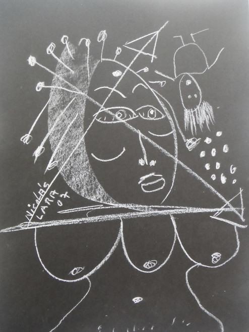 Nicolas Lara #4257. Untitled, 2007. Chalk on paper. 12 x 9 Inches.