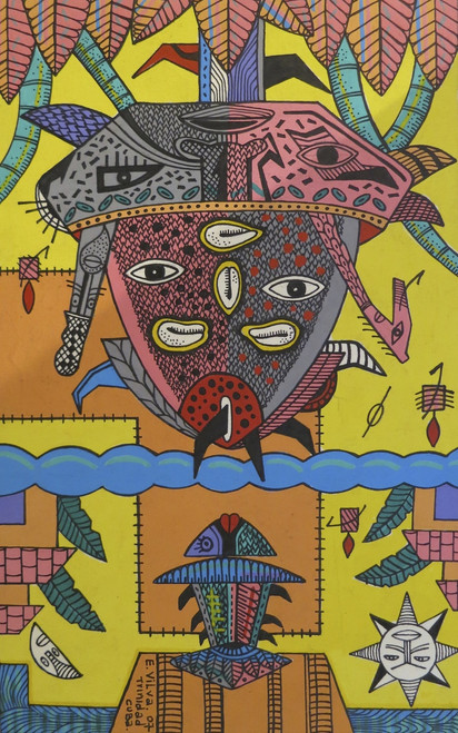 Vilva (Elio Vilva-Trujillo) #4281. "Eleggua," N.D. Mixed media on paper. 10.5 x 7 inches.                                