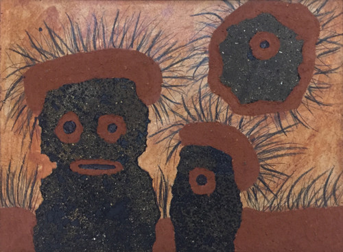 Mederox (José Mederos Sigler), Untitled, 2009. Mixed media on asbestos tile. #7084A