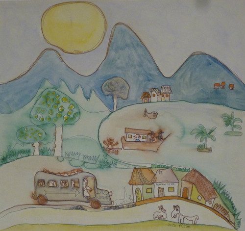 Fuster (José Rodríguez Fuster), "Nicaragua," N.D. Watercolor on paper. 13.5" × 15.5". #391