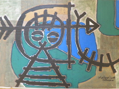 Mederox (José Mederos Sigler),                                               Untitled, 2014. Mixed media: collage, ink and acrylic on cardboard.                         14.5” x 23”       #8073