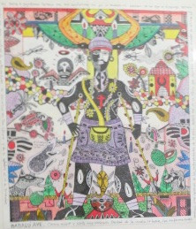Vilva (Elio Vilva-Trujillo) #2643. 'babalu Aye," 2000. Mixed media on paper. 14.5 x 12.5 inches.    