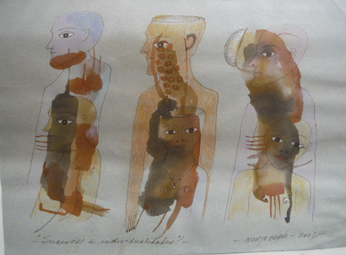 Montebravo (José Garcia Montebravo), Untitled,  2006. Watercolor and ink on paper. 9 x 12 inches.  #5132