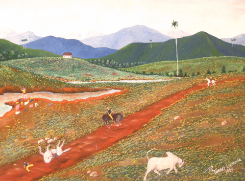 Roberto Torres Lameda,                                                                                "El toro," 1994. Oil on paper.                                     11" 15"             #5254 (SL)   NFS
