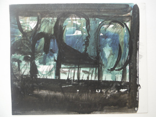 Lester Campa #5956. Untitled, N.D. Watercolor on cardboard. 8.75 x 11 inches. 