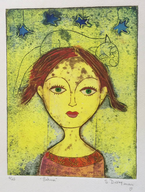 Sandra Dooley,  "Gatuna," 2016. Collograph, edition 6/25.  14.75" x 10"    #6813H