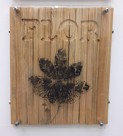William Pérez #6754   Series: Flor, N.D. Wood And Plexiglass. 12.5" x 10.5" 