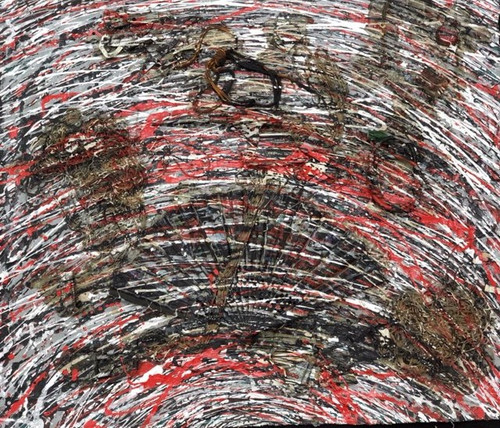 Yordanys (Yordanys Jimenez Pavón) Untitled, N.D. Mixed media on canvas. 36" x 35" #3710