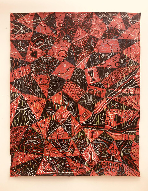 Leandro Soto: Todos los juguetes para Eleggua. Mixed Media on Canvas. 59 x 75. 2012
