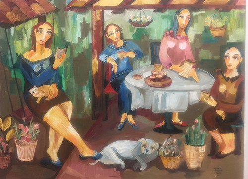 Sandra Dooley, "Hora de merienda,"  2005. Oil on canvas. 41" x 45" #3758