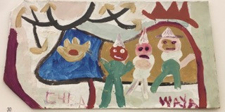 Wayacón (Julián Espinosa), Untitled, N.D. Tempera on paper bag,   8.5” x 11”  . #2305-2