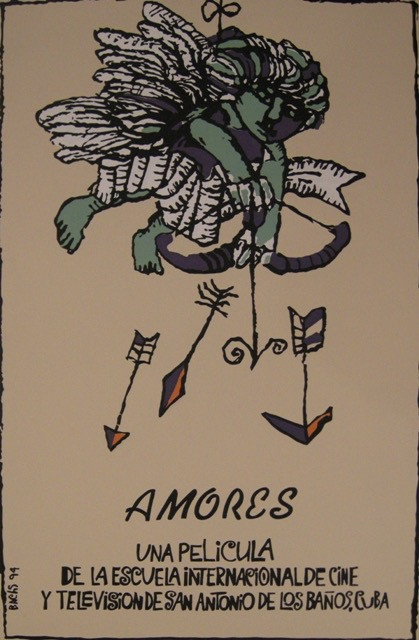 ICAIC (Eduardo Muñoz Bachs), "Amores," 1994. Silkscreen poster, 30" × 20"