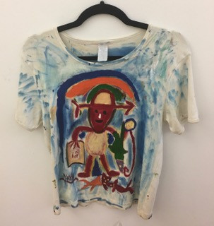 Wayacón (Julián Espinosa),                                            Untitled, N.D. Mixed media on cotton tee shirt.                        24” x 21”                                                                         #1
