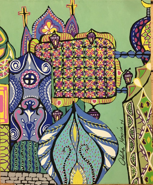 155 Odilia Mezquia, Untitled, 1994. Tempera on card stock. 8.5”x 7”. #938