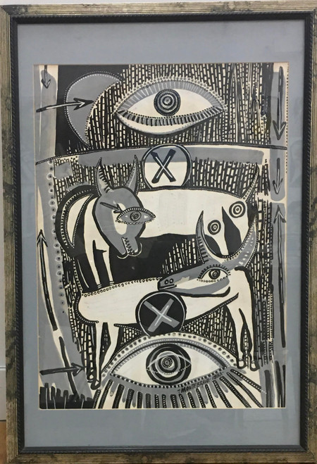 Montebravo, Untitled, 1993. Tempera on paper.  25.5” x 17”  Joan Pearlman Collection.