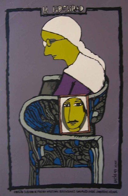ICAIC (Eduardo Muñoz Bachs), "La Fidelidad," 1993. Silkscreen poster, 30" × 20"