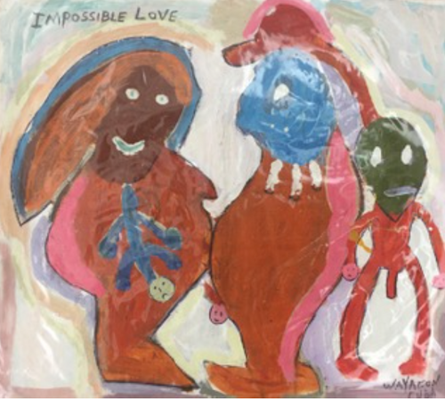 Wayacón (Julián Espinosa), From the series: Impossible love, N.D. Mixed media on card stock,   11” x 11.75” #5083