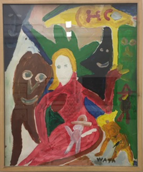 Wayacón (Julián Espinosa), Untitled, N.D. Mixed media on paper,  26.5”x 20.5” (framed) #4917B