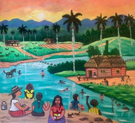 Castillo (Osvaldo Castillo Vasquez)  Untitled, N.D. Acrylic On Canvas, 17 X 1875”   #4231