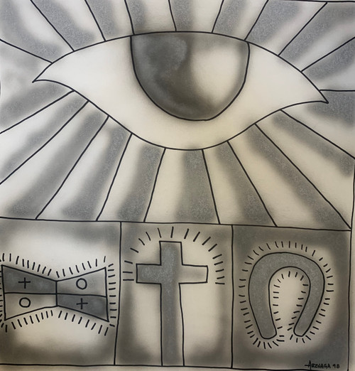 Arzuaga (Rafael Arzuaga)           Untitled, 1999, Mixed media on paper.                      26.5"x 27.5”                 #3955