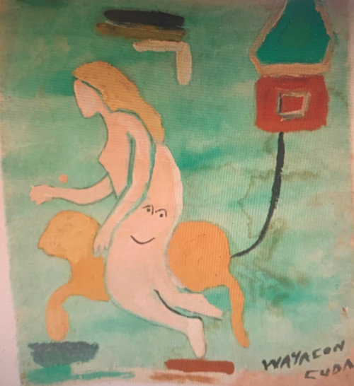 Wayacón (Julián Espinosa), Untitled, 1993. Mixed media on cloth. 13.5” x 12” #5874H