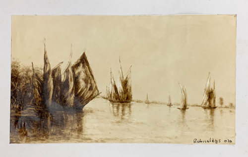 Rubiceldys [R. Bernal] #5853    Untitled, 2022, Mixed Media On Paper    4.25" X 7.25"