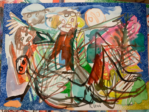 Nestor Vega #1625     Untitled, N.D. Watercolor And Ink On Paper    8” x 11”