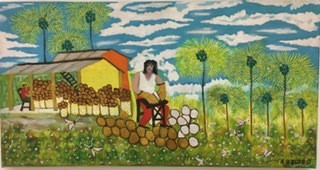 Richard Bruff Bruff #4308B    “Concha La Cocotero,” 2007. Acrylic On Canvas. 8.5”X 16.5”