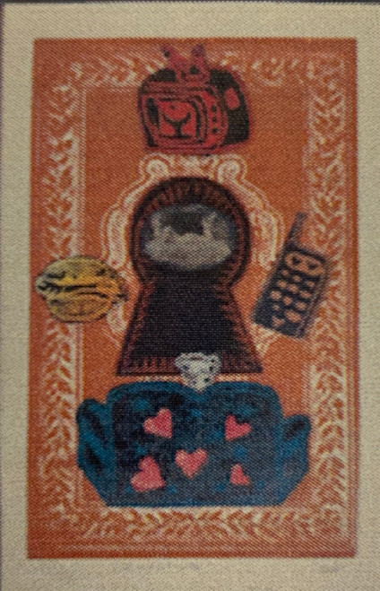 Brito (Yamilis Brito Jorge),     "El Voyer,"  2003. Mixed media collage,  12.5" X 8.5"   #3596B