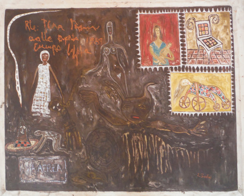 Sanfiel (Jorge Luis Sanfiel), "La Carta," 1999. Oil on canvas. 28" × 35.5". #5425