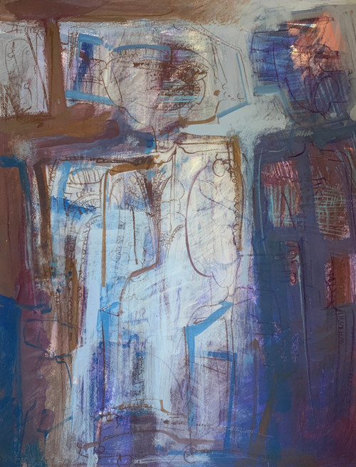 Julia Valdés #1786.    "De La Serie: Mascaras," 1998. Acrylic On Paper  25.5" 19.75"
