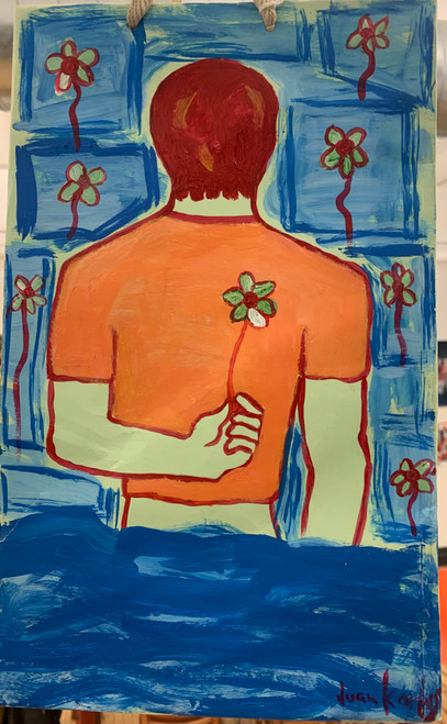 Juan Karlos Echeverría Franco, Untitled, N.D. Acrylic on paper bag