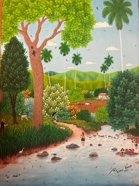 Roberto Torres Lameda,    "El paso," 2020. Oil on canvas.   12" x 9" #5649